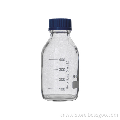 Borosilicate Glass Reagent Bottles with Blue Screw Caps